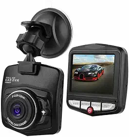 Câmera Veicular DVR Full HD 1080P, Tela LCD, Visão Noturna, USB, Com Bateria Recarregável
