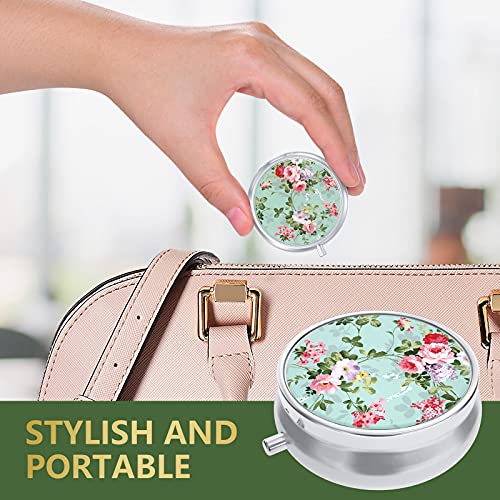Image of Nipichsha Pill Box, Small Pill Case for Purse & Pocket, Cute Travel Medicine Organizer, Portable Medicine Container Holder to Hold Vitamins, Medication, Fish Oil & Supplement, Graceful Peony | Cute Travel Medicine Organizer, Portable Medicine Container Holder to Hold Vitamins, Medication, Fish Oil & Supplement