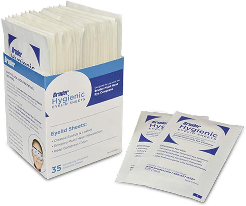 Bruder Hygienic Eyelid Sheets Micro Fine Individually Wrapped Untreated Sheets 35 Count Box