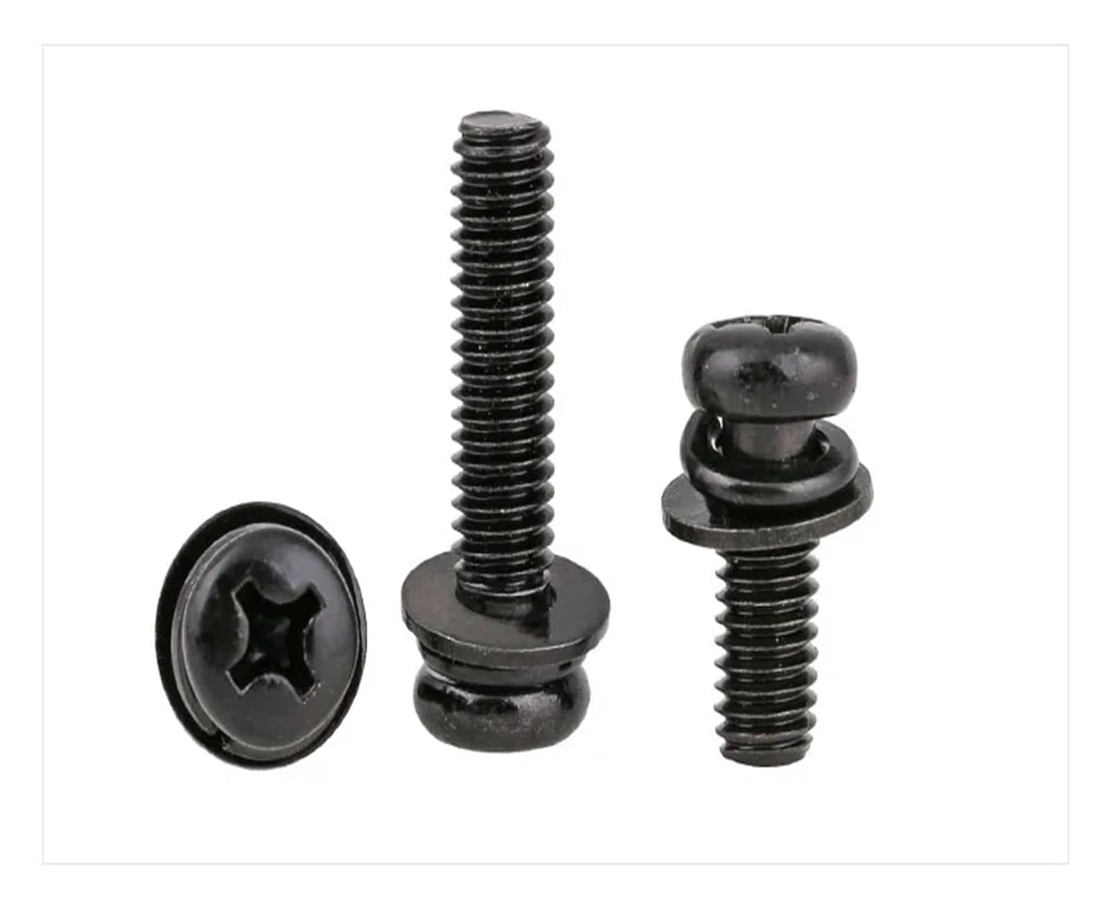 DUBBEL 4.8 Acciaio al carbonio 12.9 Viti a testa tonda Viti nere M2 M2.6 M3 M4 M5 M6 Tre viti combinate Vite zincata (Color : 1, Size : M5X25 40pcs)