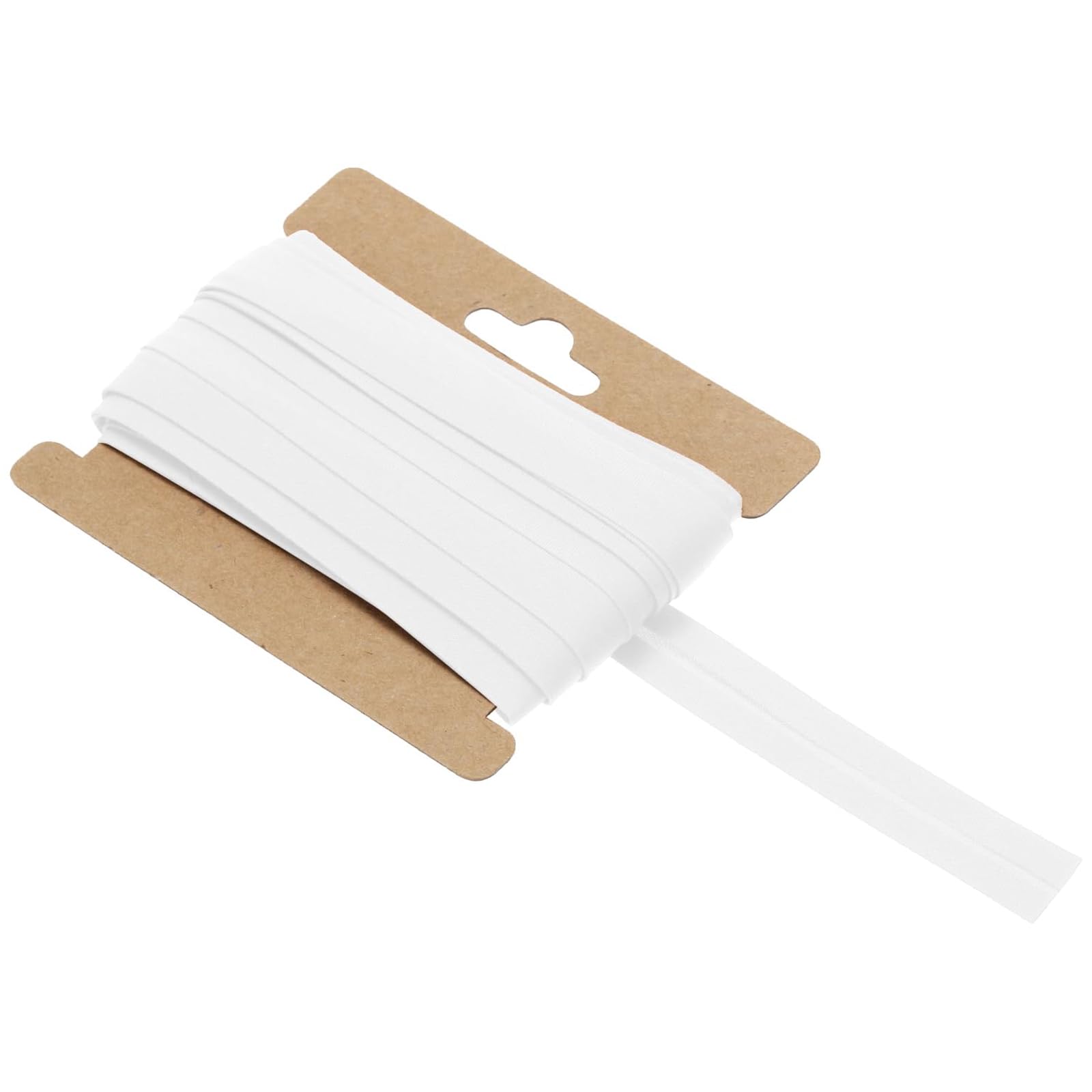 TOP-VIGOR 10 Yards Single Fold Bias Tape 1/2 Inch Cotton Bias Binding Tape Continuous Bulk for Sewing, Seaming, Piping, Quilting - White
