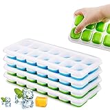Fácil eliminación de hielo: a diferencia de las tradicionales de plástico, estas bandejas de hielo de silicona no tenderán a romperse tan fácilmente. La silicona suave y el diseño de divisiones separadas facilitan la extracción de los cubitos de hielo. Un ligero giro y una simple presión desde la parte inferior sacan los cubitos de hielo.