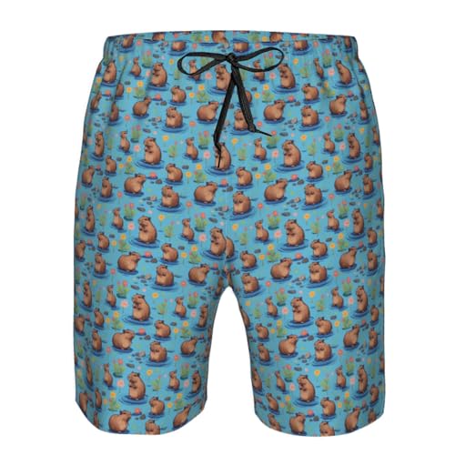 Guinea Pig Illustration Print Stylish Beach Shorts Swim Trunks Lightweight Breathable Summer Outdoor Activities4