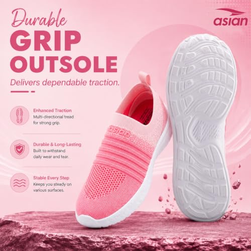 Image of ASIAN Breeze-05 Women's Walking Shoes | Stylish, Lightweight, Breathable Slip-Ons with Cushioned Comfort | Ideal Travel