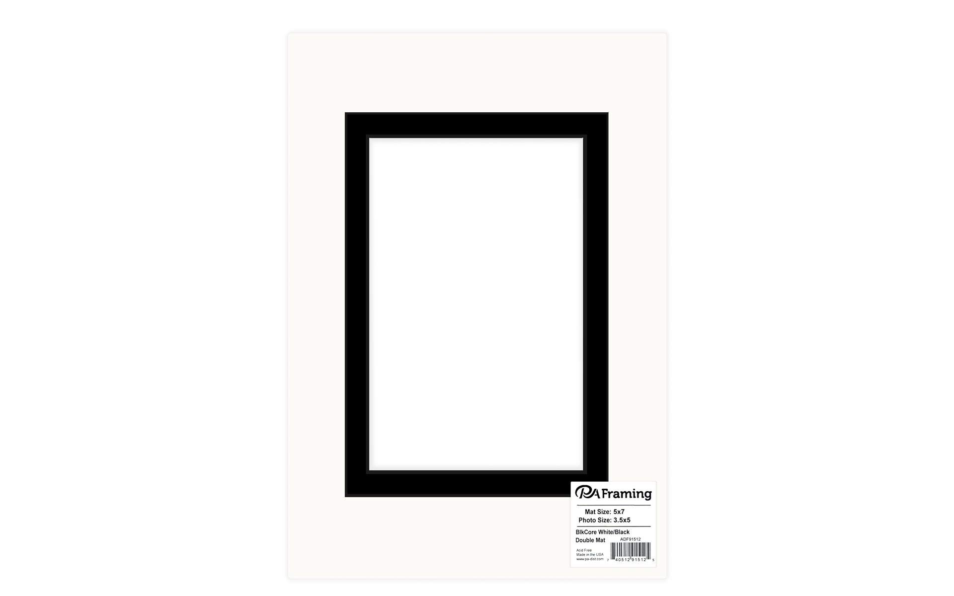 ADF Mat Dbl 5x7/3.5x5 BlkCore White/Black