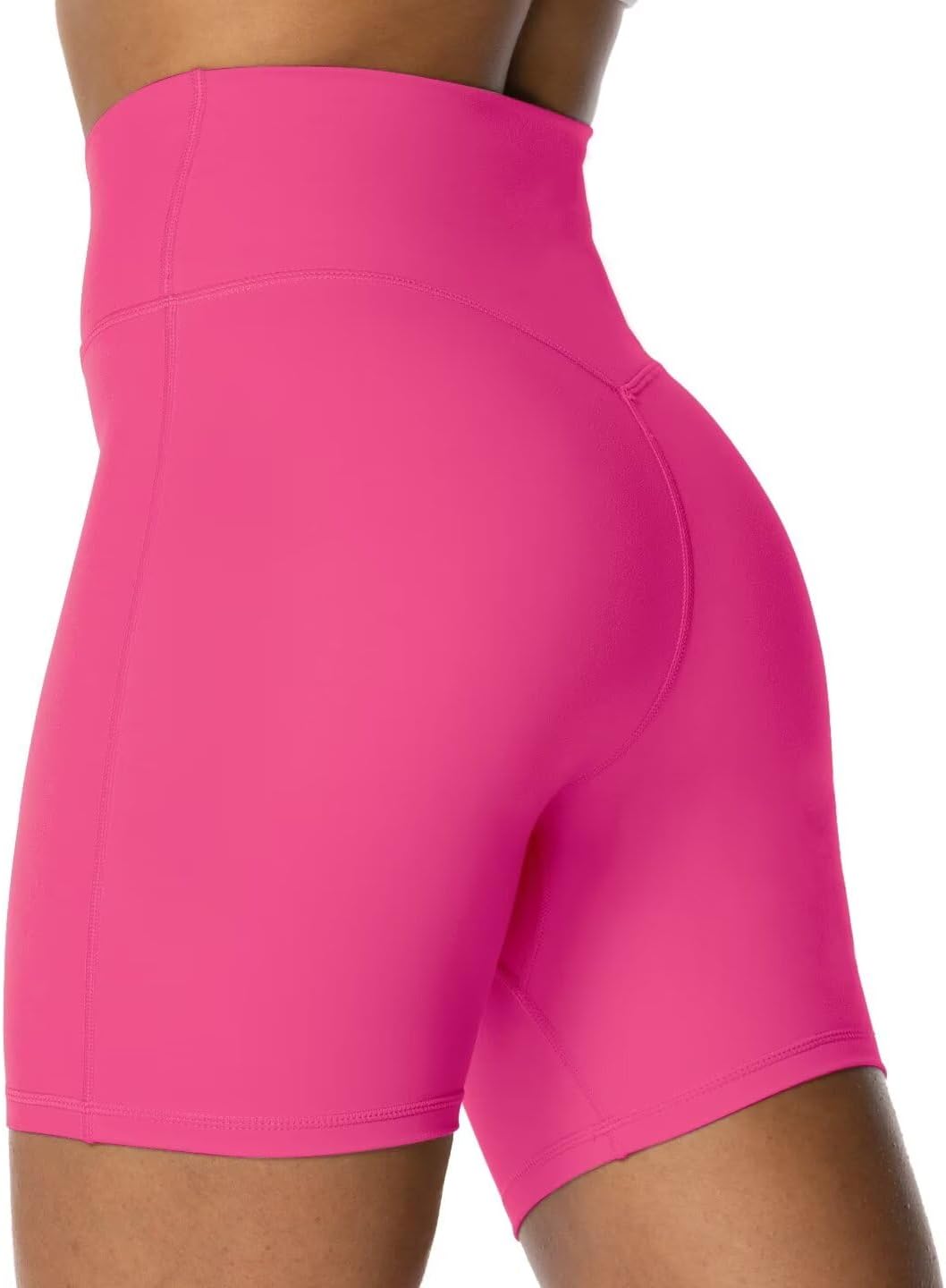 Sunzel Crossover Biker Shorts for Women, No Front Seam V High Waist Yoga Workout Gym Shorts with Tummy Control