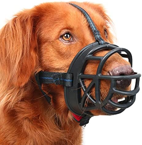 Mayerzon Dog Muzzle, Basket Breathable Silicone Dog Muzzle for Anti-Barking and Anti-Chewing