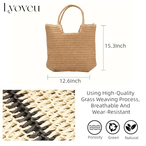 B-B1 Woven Beach Tote Bags para mujer en verano miniatura 5