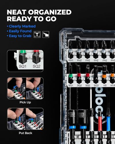Image of toolant Complete impact driver Bit Set, 40-Piece S2 Steel Impact Bits Set with Magnetic Holder & Storage Case - Hex, Torx, Phillips, Slotted, Square - for Home DIY, Appliance Repair, Beginner-Friendly