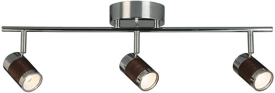 EGLO Brews 24 in. 18-Watt Chrome Semi-Flush Mount LED Fixed Track