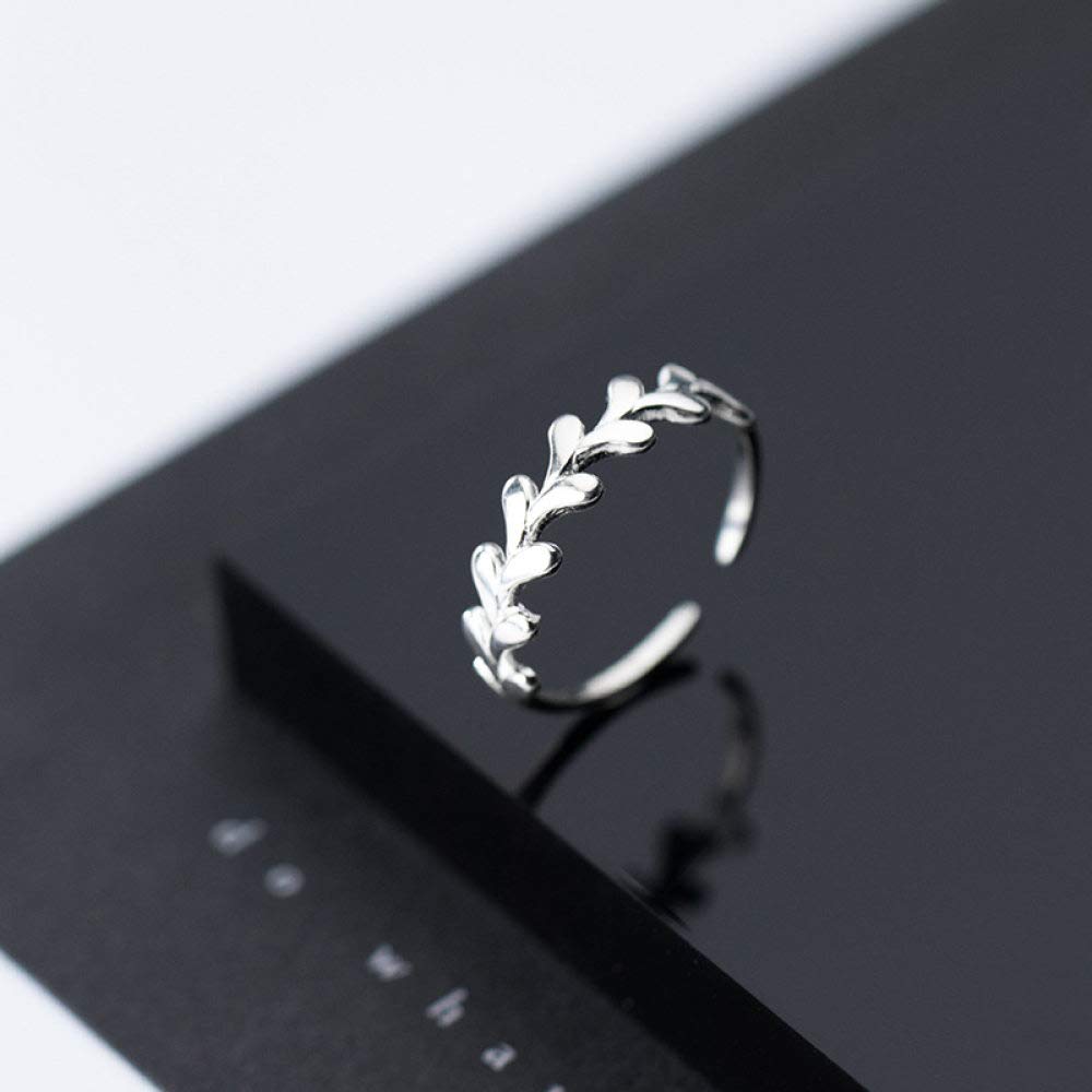 HGJH Verstellbarer Ring, S925 Sterling Silber Zweige Ring Verstellbare Ringe Minimalistischer Offener Ring Silber Daumenring Ewigkeitsring Hochzeitsanhänger Schmuck Geschenke Für Männer Mädchen Damen