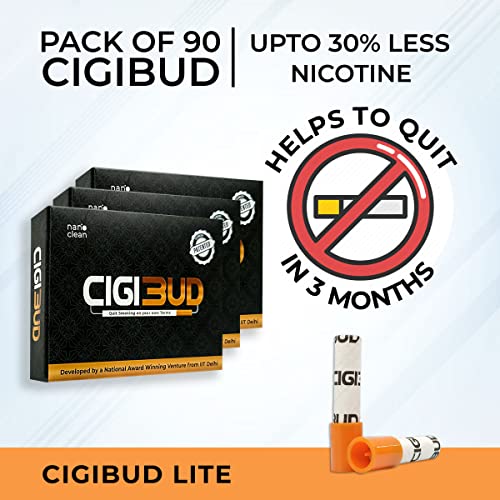 Image of NANOCLEAN GLOBAL PVT. LTD Cigibud Nanoclean Technology Filters | Featured on Shark Tank India 2.0 | Slim Filters for Smoke & Tar Reduction - Orange Color - Pack of 3-90 Filters