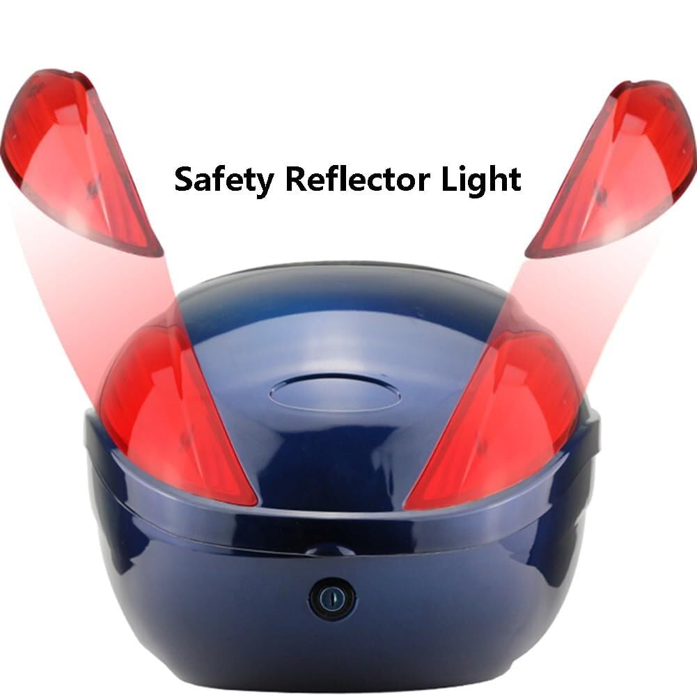 Bauletto superiore per moto e scooter, 33 l, in polipropilene rigido, impermeabile, con serratura, schienale imbottito e catarifrangenti, per casco e bagagli, montaggio universale (argento)