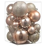 24 Bolas navideñas for Decorar el árbol de Navidad, Adornos Colgantes, Fiestas, hogar, habitación, Año Nuevo y(Champagne)