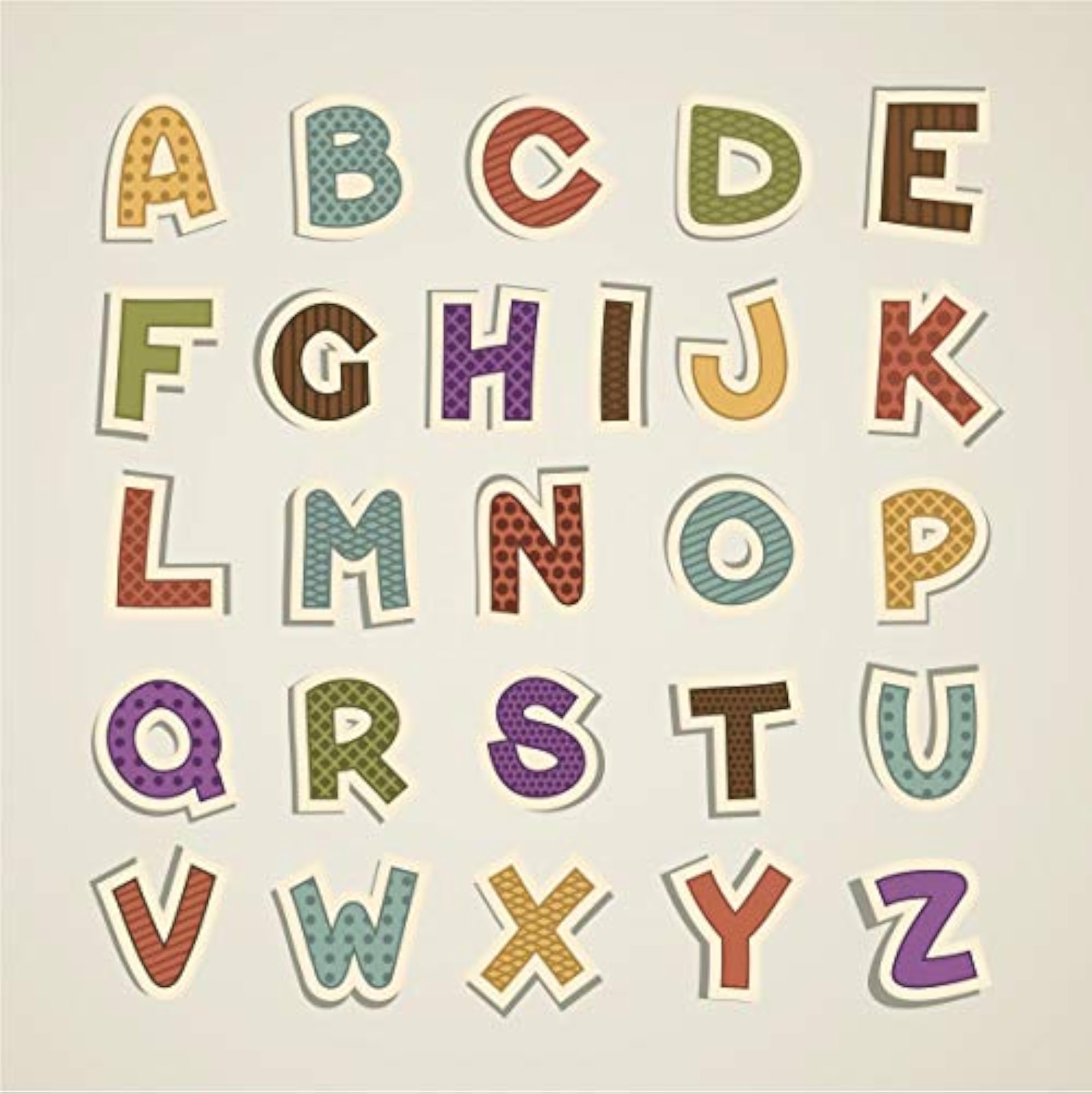 Cartoon Alphabets ABC Kids Room Wall Sticker, Multicolor