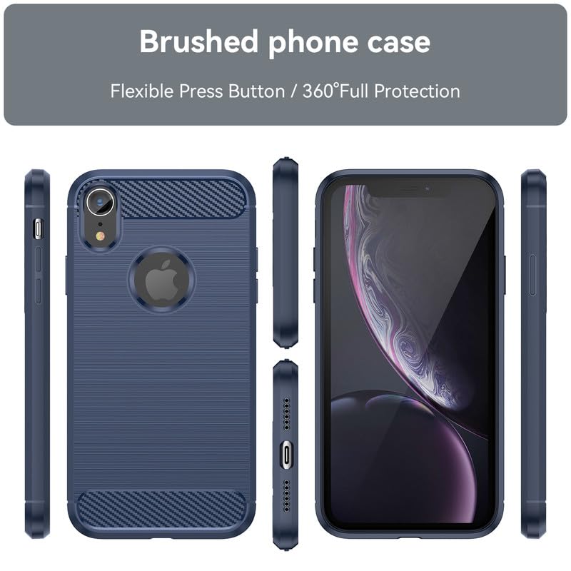 Image of Hybrid Carbon Fiber Back Case for iPhone XR (Blue)