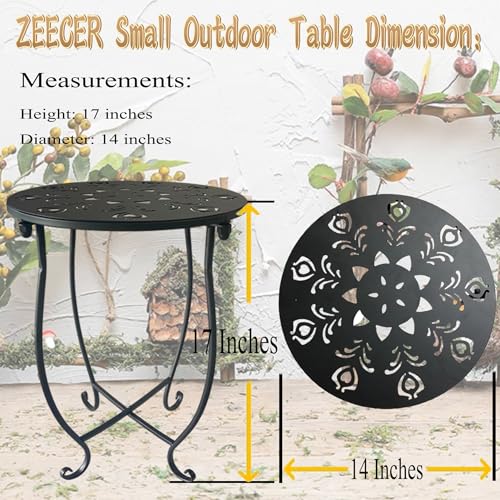 Table d'appoint d'extérieur en métal antirouille chic et durable - 3