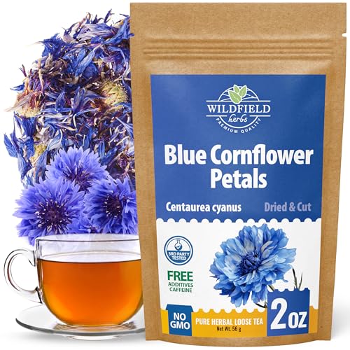 Image of 2 oz. Dried Blue Cornflower Flower Blossom (Centaurea Cyanus) - 56g Blue Corn Flower Herb Tea Petals Bulk Herbal Tea