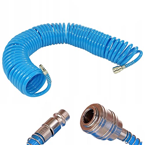 Manguera de aire comprimido Manguera en espiral Prolongación de manguera Enchufe rápido Euro 15 m Cover