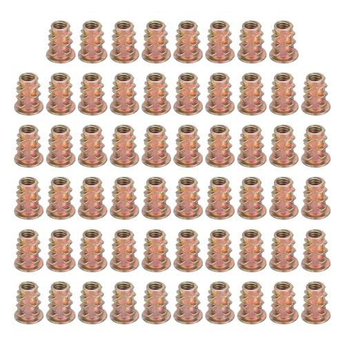 Image of sourcing map 58 Pcs Threaded Inserts for Wood, Zinc Alloy M4 Thread Inserts Nuts Hex Socket Drive Screw 10mm Length for Furniture, Cabinet, Tables and Chairs