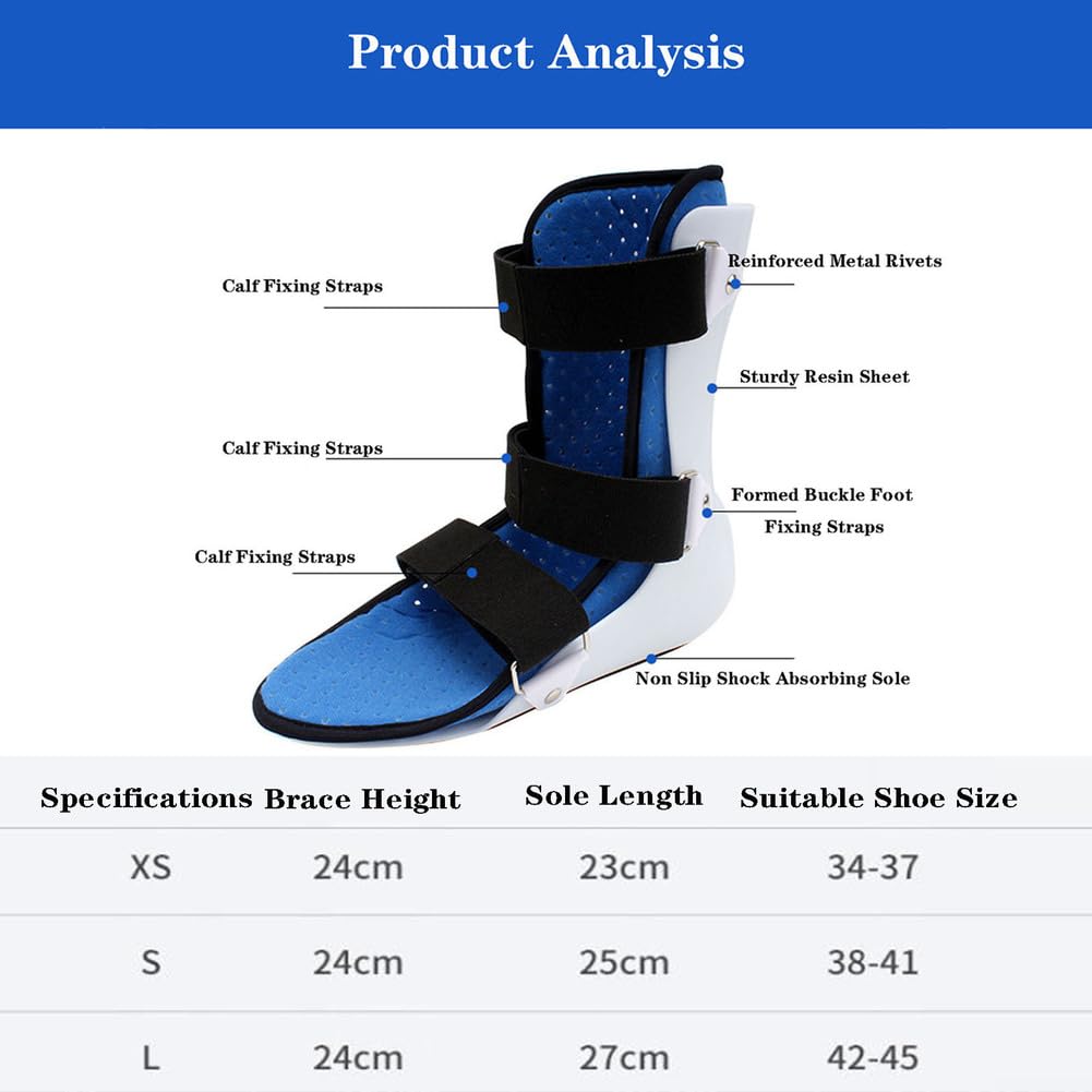 SFKLYU Férula de Tobillo y Pie, Férula Nocturna AFO para Tobillo y Pie, Pie Caído AFO, Soporte para Fascitis Plantar,A Pair,L