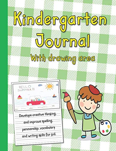 Kindergarten journal with drawing area: Hand writting practice book 8.5x11 with dotted lines and picture space, Primary composition notebook with ... K-2 and elementary, home school supplies image 2