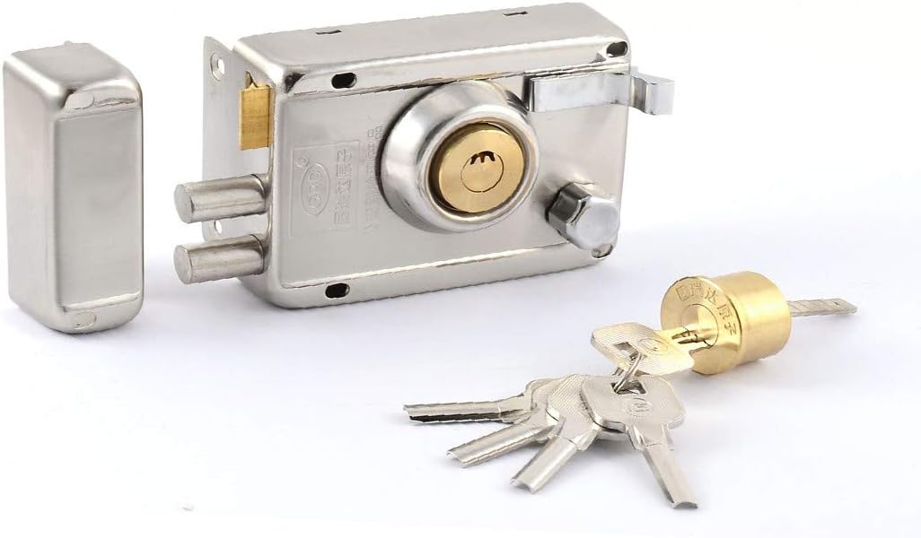 New Lon0167 Household Metal Featured Double Locking Band reliable efficacy Edge Right Open Door Lock w 5 Crescent Keys(id:aa3 bb 21 bcf)