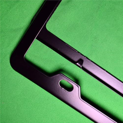 Black License Plate Frames (2 Pack) Stainless Steel Frame Holder Cover with Screws Rust Proof for Cars and Trucks