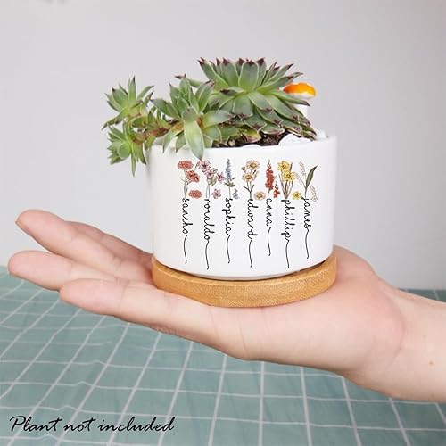 Miniatura 8 de IZI POD Maceta de jardín personalizada para la abuela, maceta de jardín personalizada para mamá, maceta personalizada para el mes de nacimiento,