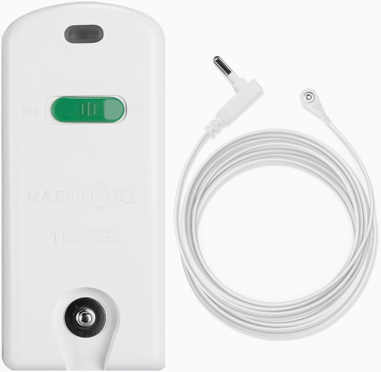 RIQINXIN Grounding Tester Continuity Tester for Grounding Mat, Sheets, Pads, Blankets, Pillow Cases Use to Test Effectiveness of Earth Connected Products Universal 15ft Cord