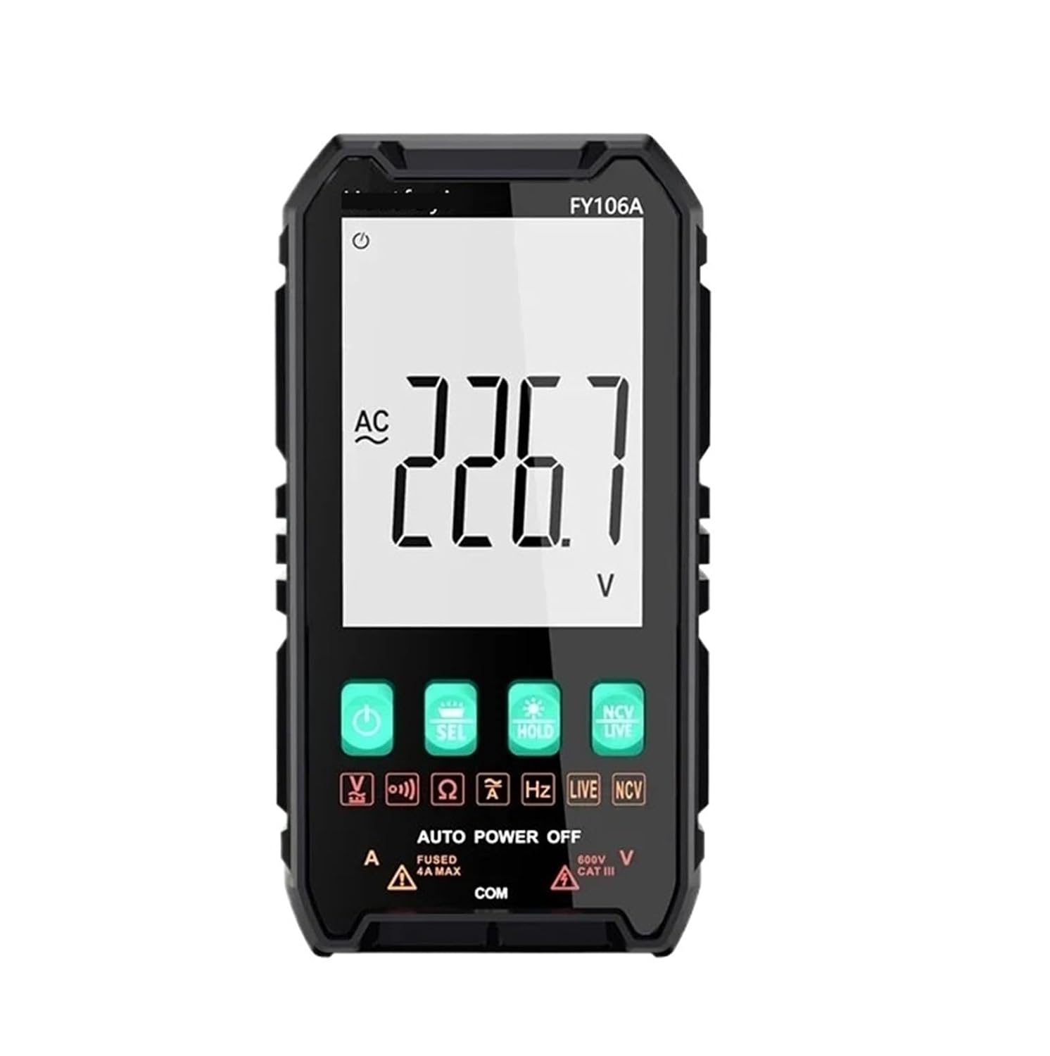 Digital multimeter AC/DC NCV Tester, Multi-Meter ohmmeter and Voltmeter with a Range of 600V(FY106B)