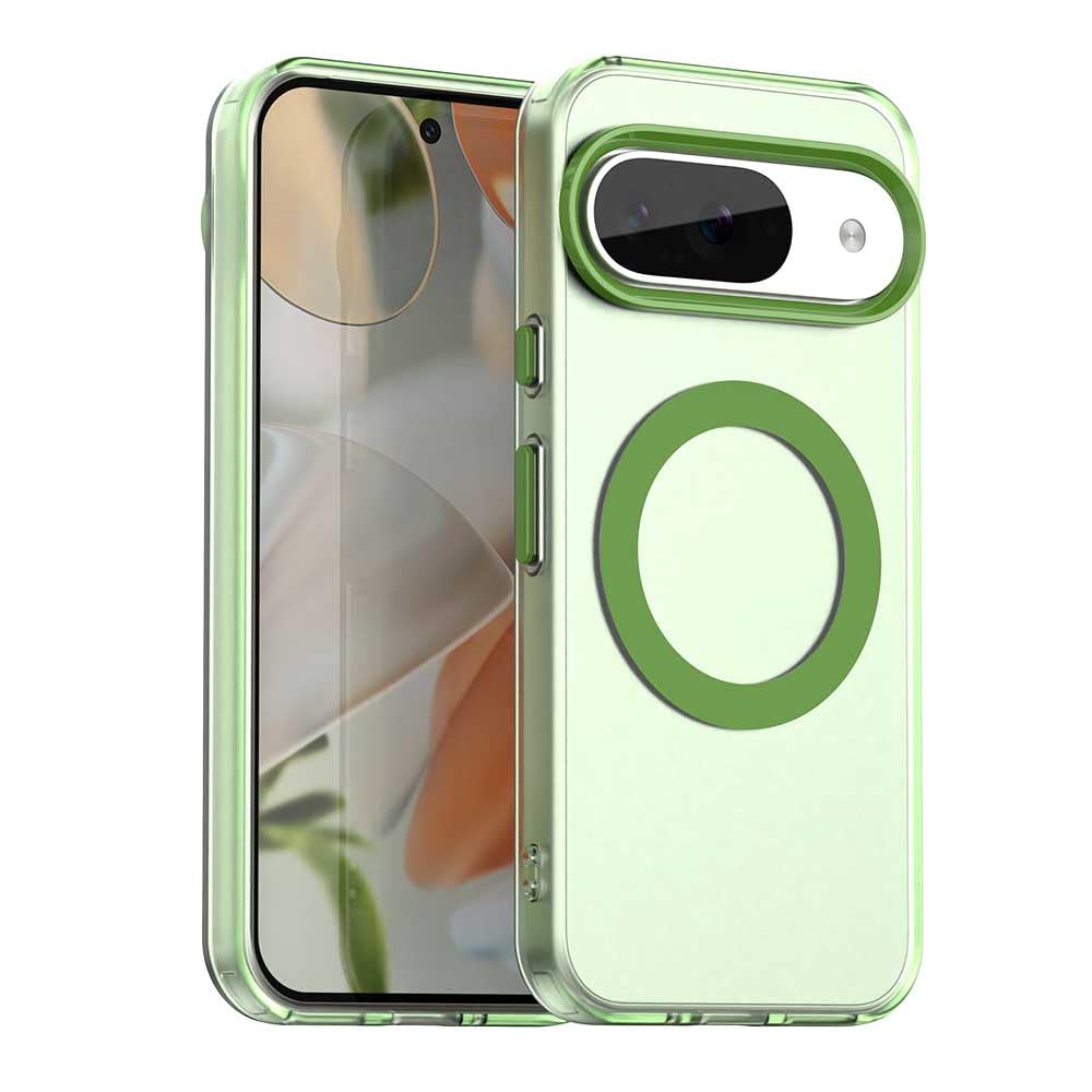 Compatible with Google Pixel 9 Case Cover,Supports Wireless Charging,Shockproof Magnetic Phone Case,Compatible with Google Pixel 9 Case Green