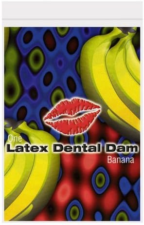 Presa dental de látex, plátano (paquete de 4)