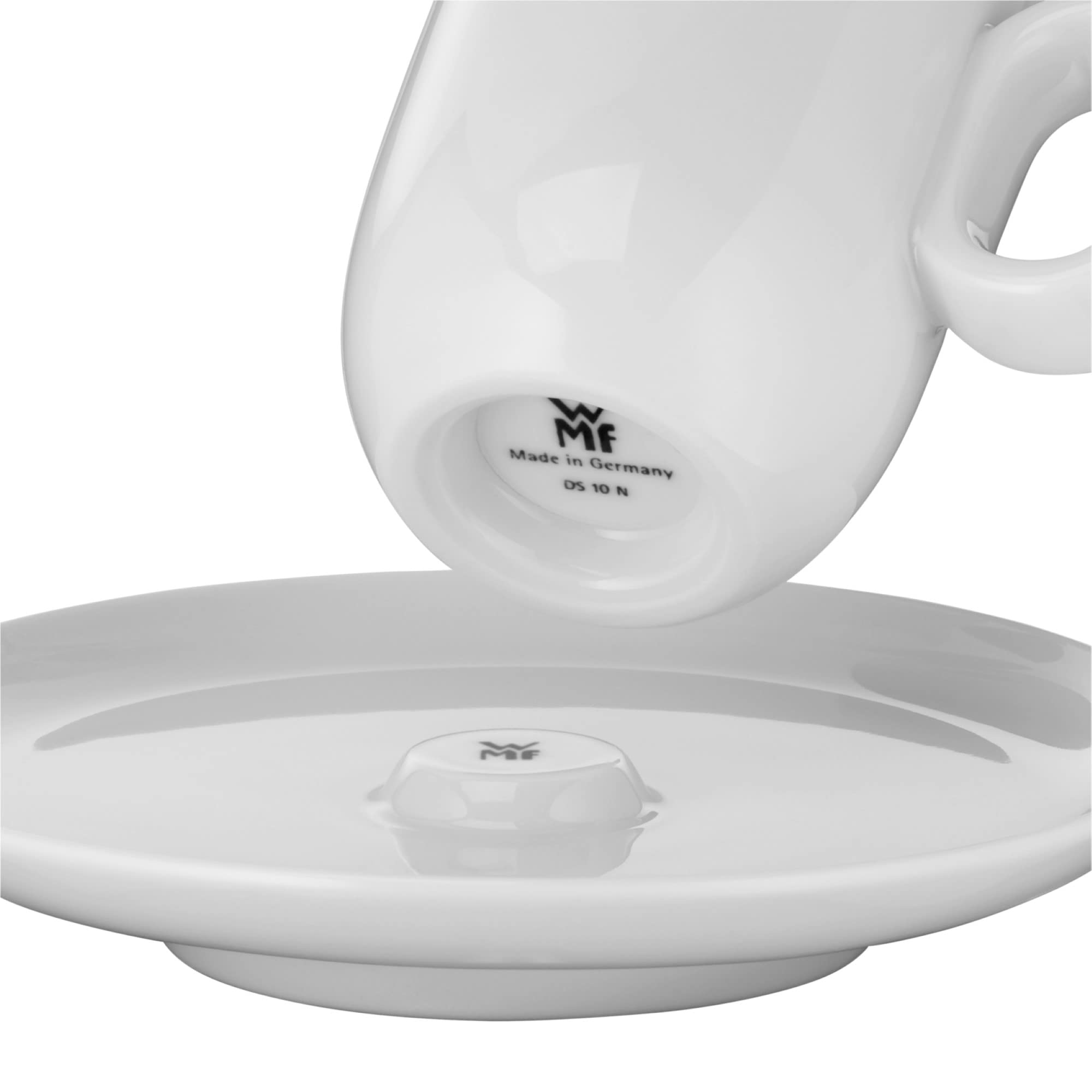WMF Barista Tassen Set 4-teilig, 2 Kaffeetassen 60 ml mit 2 Untertassen für Espresso, Porzellan, Kaffeeglas, Espressotassen, Kaffeebecher, spülmaschinengeeignet
