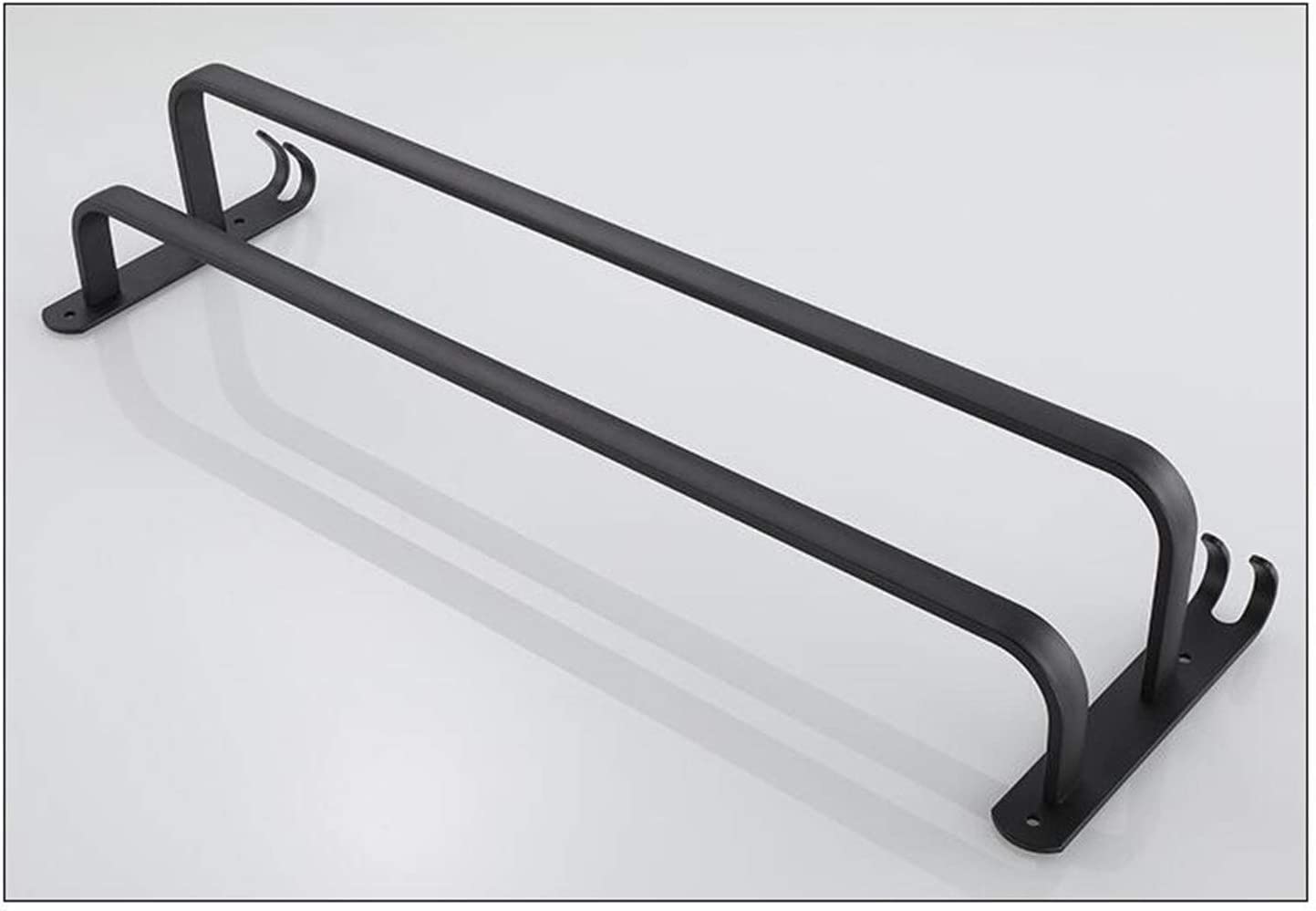 Rack Toallas Colgador De Toallas Aluminio Espacial, Toallero Montado En La Pared para Cocina, Baño, Negro, Barra Mate Accesorios De Baño(7 3/8)