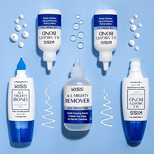 KISS Removedor de peruca frontal All Mighty Lace - Solvente espumante suave, protege suas bordas, se
