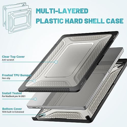 Carcasa rígida MacBook Pro 16 M1 M3 M4 a prueba de golpes con parachoques protector 3