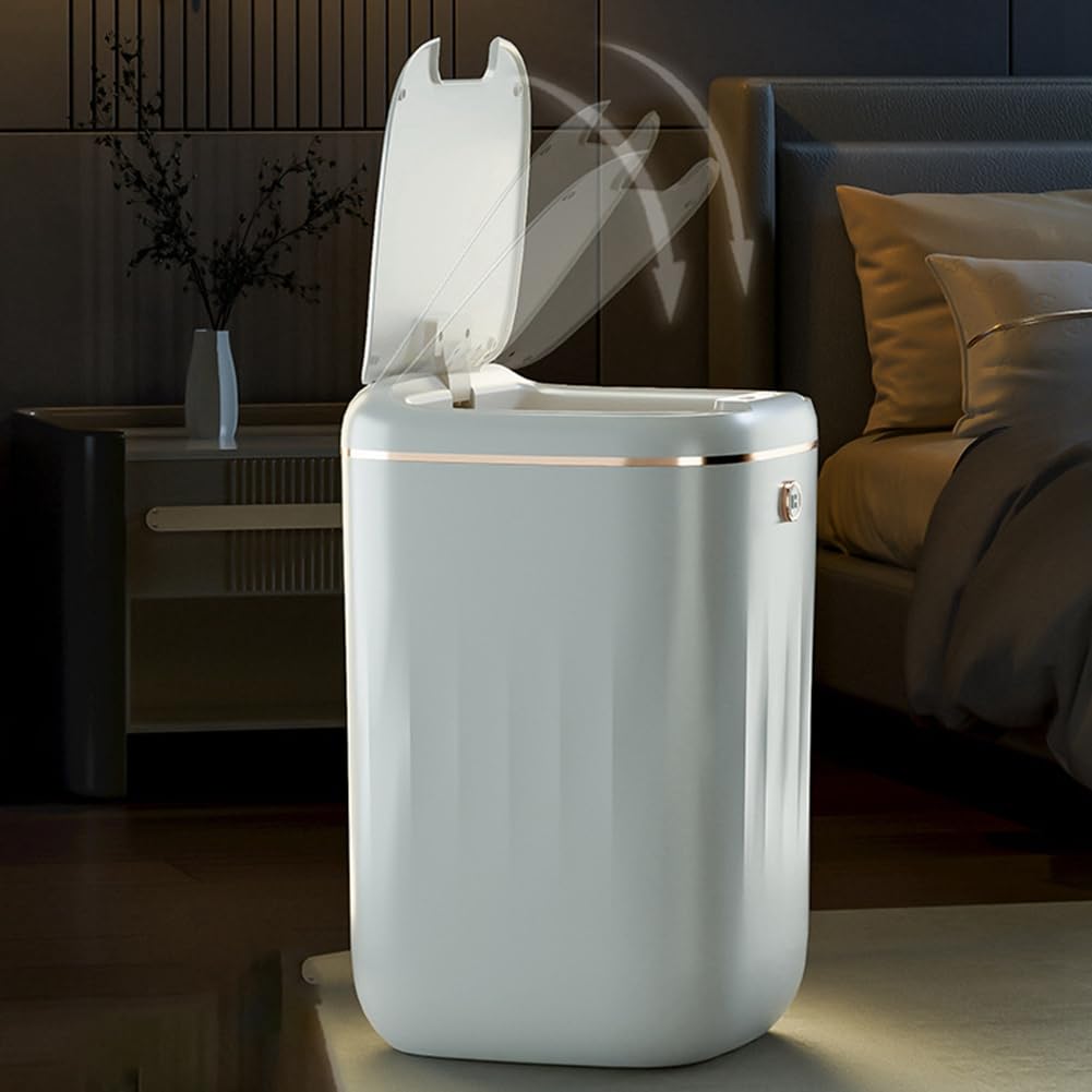 Pattumiera intelligente da 20 litri, automatica, impermeabile, con sensore automatico, bidone della spazzatura per cucina, bagno, WC, colore nero
