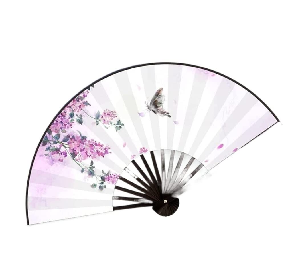 DANNMPX Display Fans Folding fan Bamboo and Wood Cloth Hand Fan，Outdoor decoration Hanfu dance accessories props Hand Held(A)