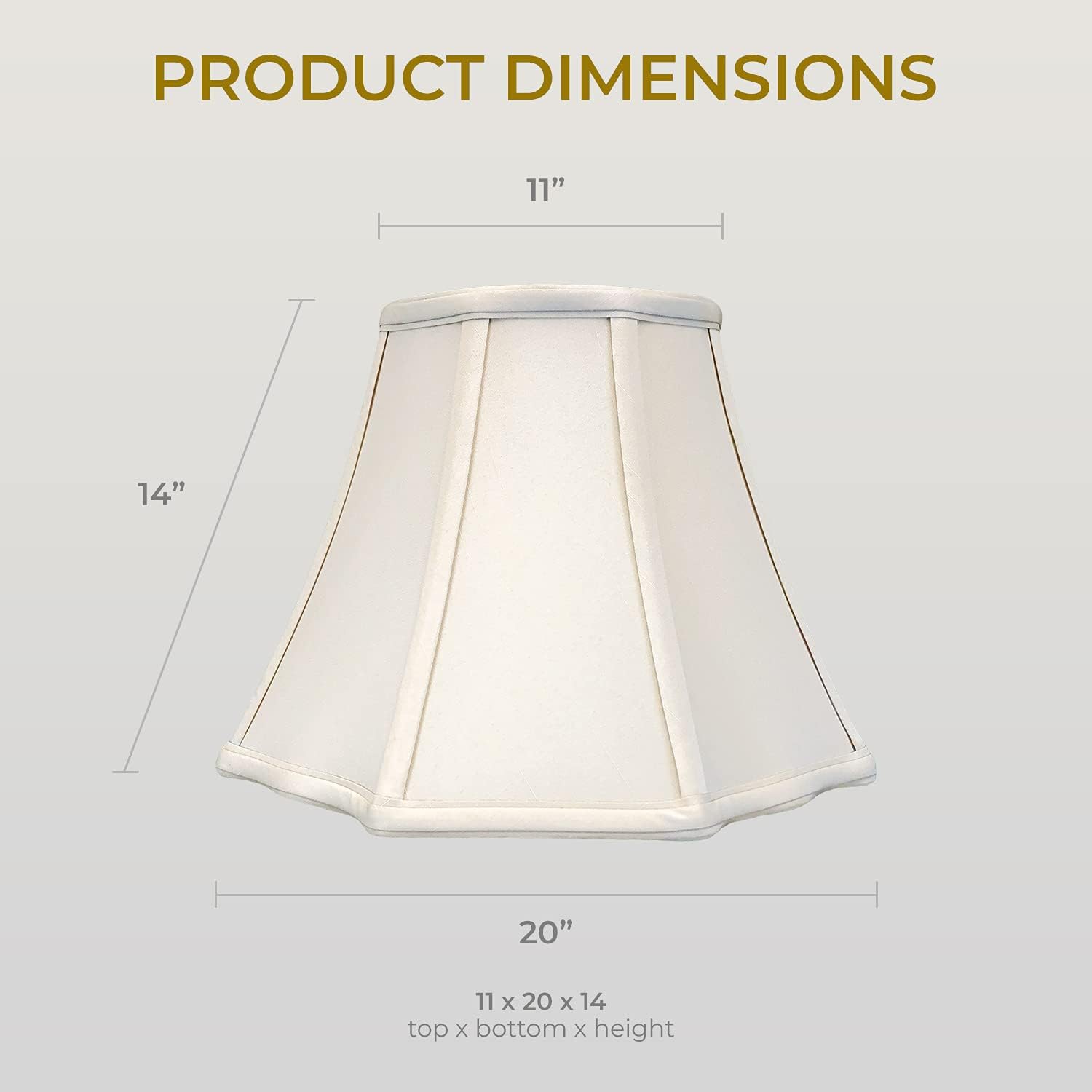 Exсluѕіvе Sресіаl Royal Designs Flare Bottom Outside Corner Scallop Lamp Shade, Beige, 11 x 20 x 14