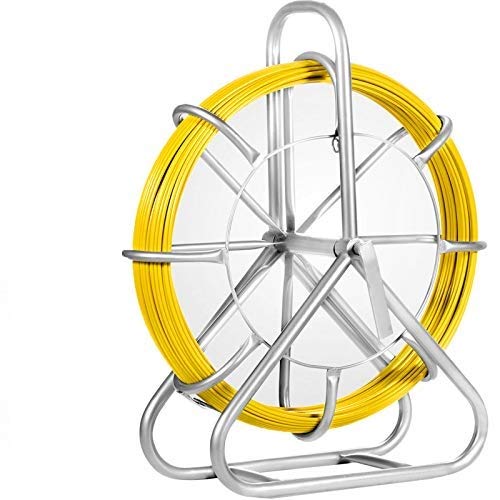 VEVOR Cable de Fibra de Vidrio 6 mm x 130 m, Rodillo de Conducto de Cinta 6 mm x 130 m, Cable de Alambre de Fibra de Vidrio, Continuo Funcionamiento de Alambre de Tracción