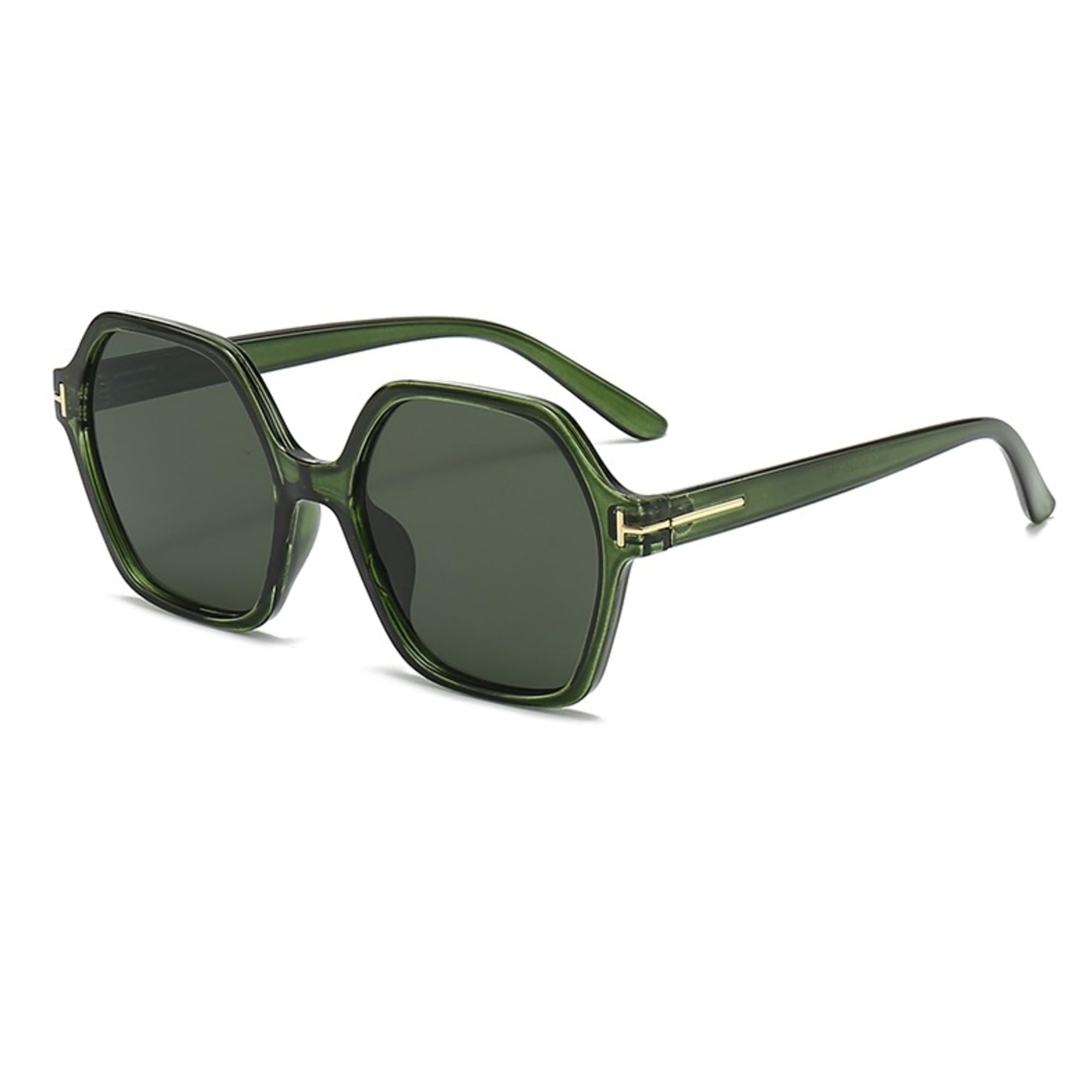 AUGEN Lässige sechseckige Kunststoff-Sonnenbrille, Unisex, UV-400-geschützt, Größe L (197)