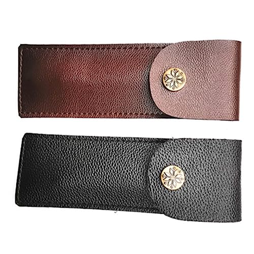 MAGICLULU 2 Piezas Funda De Cuero Para De Talla De Sello Utensilio Cable Bloquear Tapa Hacer Titulares Sacapuntas Accesorios De Cocina Cuero Pu Black