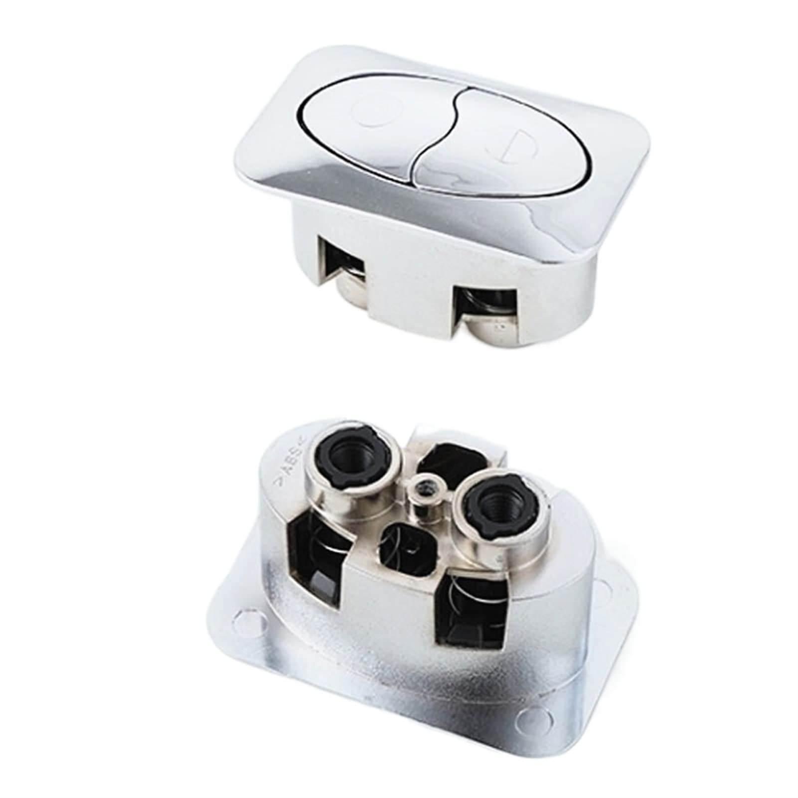 Botón de descarga para inodoro, Botón doble cuadrado for inodoro de 72 x 45 mm, interruptor descarga plástico ABS, accesorio for tanque, botón J18254, plateado
