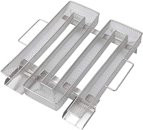 2 Stück Kaltrauchgenerator Kaltrauch Kaltraucherzeuger aus Edelstahl zum Kalträuchern Cold Smoke Generator Food Smoker Meat Smoker für Kugelgrill BBQ Smoker Räucherofen (22,5 x 17,5 X 4,5cm) Cover