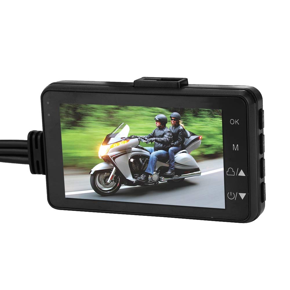 Akozon pollici HD 1080P Registratore per moto di telecamere di registrazione per motocicletta Fotocamera per soffiaggio a specchio Impermeabile 120 ° Grandangolare Dual
