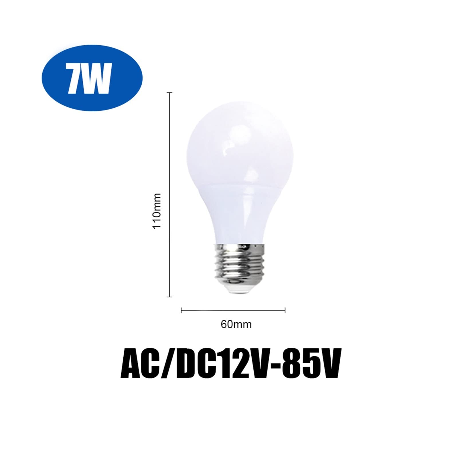 5 sztuk/partia żarówka LED E27 lampy DC AC 12V 24V 36V LED Light 3W 5W 7W 9W 15W 24W 36W Bombilla oświetlenie Led żarówki niskiego napięcia Lucky (Color : Cold White, Size : 7W E27 SUPORT 12-