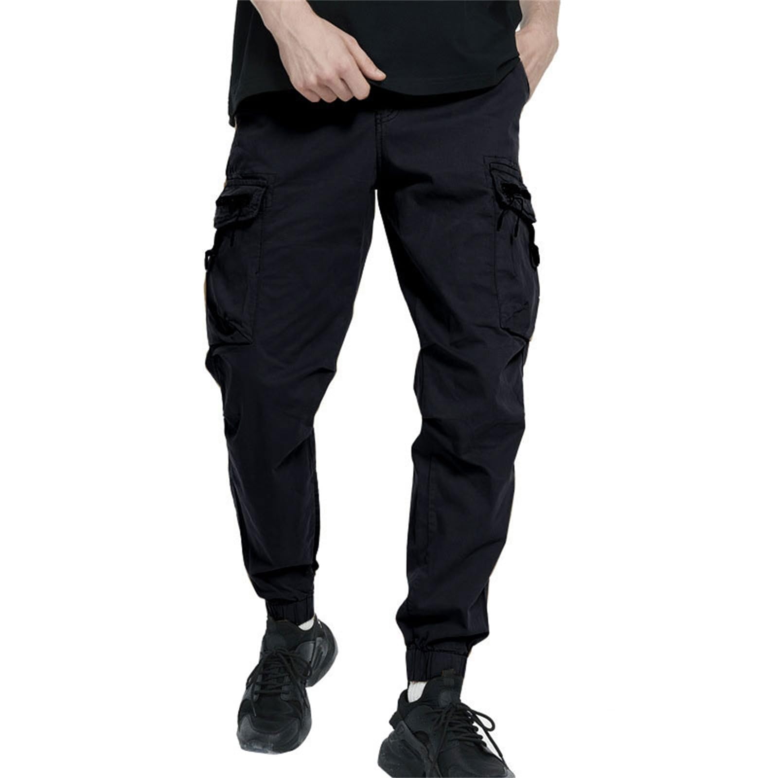 Generisch Pantalones cargo chinos para hombre con bolsillos, pantalones cargo elásticos, pantalones de chándal para hombres con cintura elástica, pantalones cargo de algodón, pantalones cargo