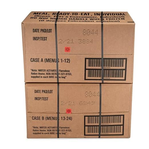 Ameriqual 24ct US Military Surplus MRE Meals Ready to Eat 2021 Inspect A+B Case Bundle Menus 1-24