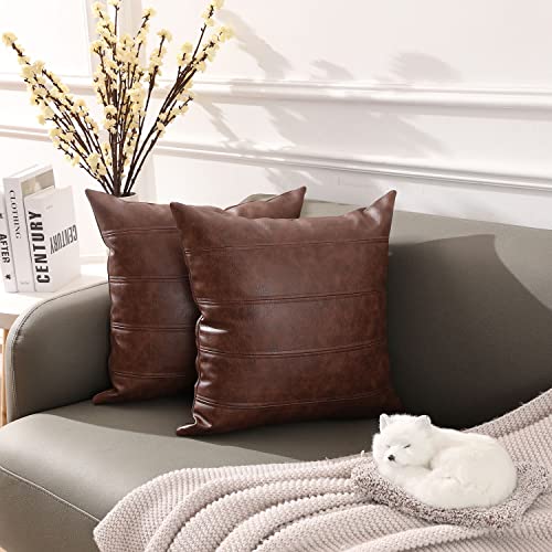 Housse de coussin similicuir lavable pour protéger et décorer le canapé